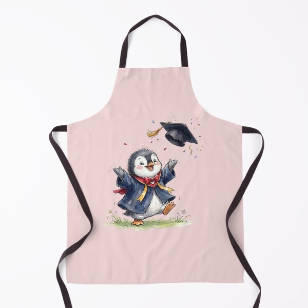Item preview, Cute Watercolor Baby Penguin Throwing Graduation Cap Art designed and sold by BreezifyDesignStudio.