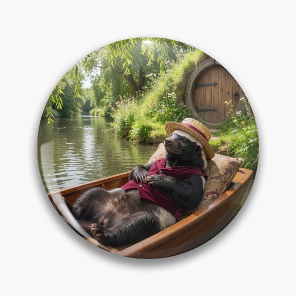 Item preview, Honey Badger Spends a Peaceful Day on the River designed and sold by Tridentulus.