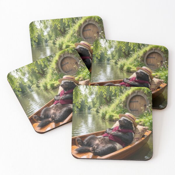 Item preview, Honey Badger Spends a Peaceful Day on the River designed and sold by Tridentulus.