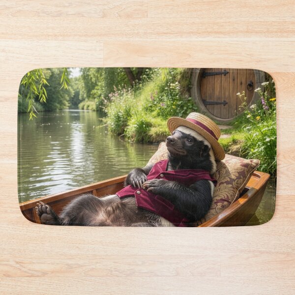 Item preview, Honey Badger Spends a Peaceful Day on the River designed and sold by Tridentulus.