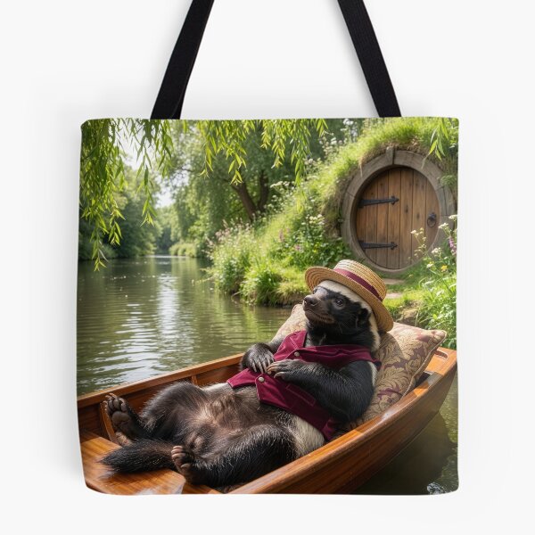Item preview, Honey Badger Spends a Peaceful Day on the River designed and sold by Tridentulus.