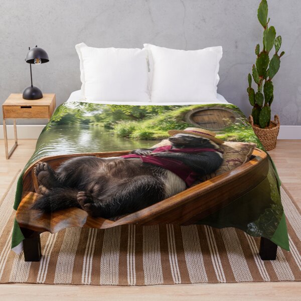 Item preview, Honey Badger Spends a Peaceful Day on the River designed and sold by Tridentulus.