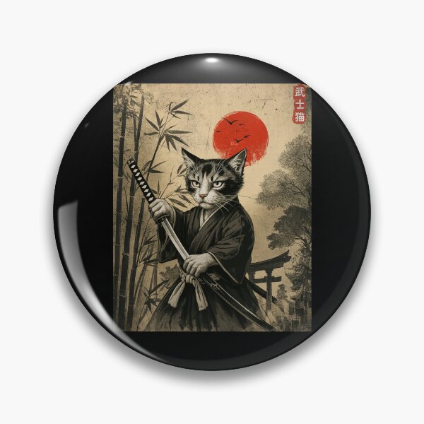 Item preview, Samurai Cat Vintage Japanese designed and sold by charoen-design.