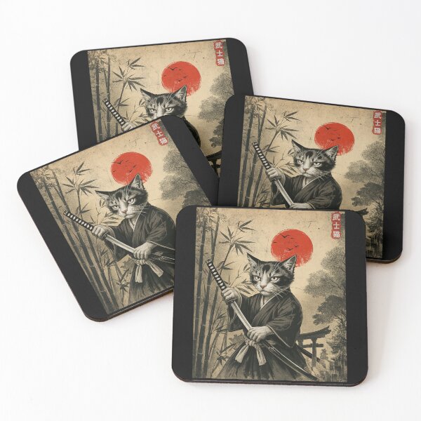 Item preview, Samurai Cat Vintage Japanese designed and sold by charoen-design.