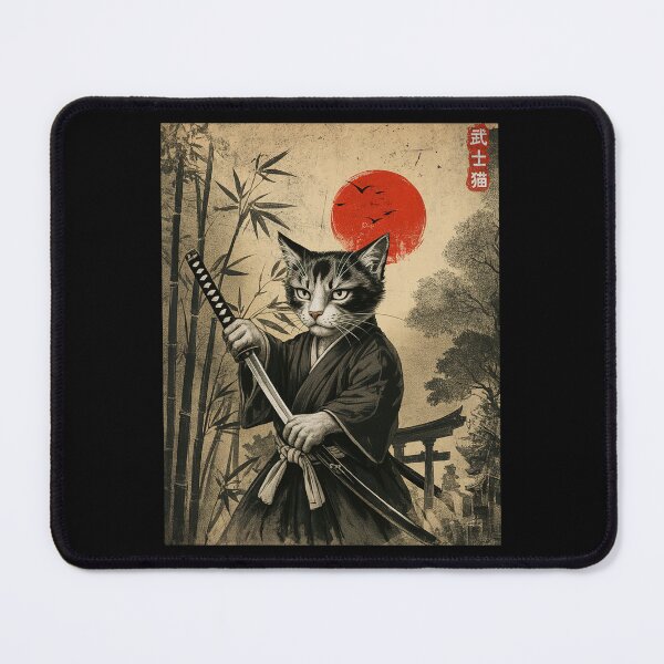 Item preview, Samurai Cat Vintage Japanese designed and sold by charoen-design.