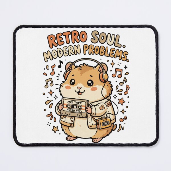 Item preview, Cute Hamster Retro Soul Modern Problems Shirt — Kawaii Doodle Cassette Tape Vintage Music Gift designed and sold by MaynyStudio.