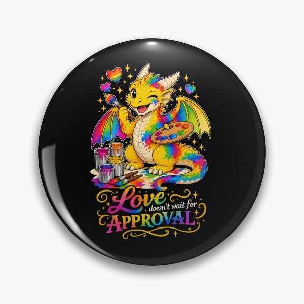 Item preview, Love Doesn’t Wait for Approval Pride Dragon designed and sold by Hatchling Hollow.