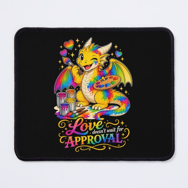 Item preview, Love Doesn’t Wait for Approval Pride Dragon designed and sold by Hatchling Hollow.