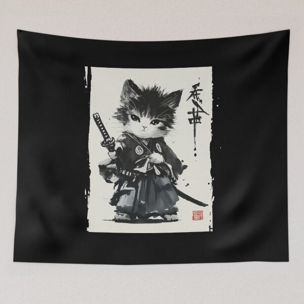 Item preview, Retro Samurai Cat Japan designed and sold by charoen-design.