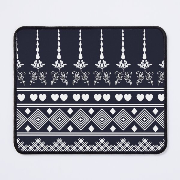 Item preview, Classic Indigo and White Geometric Folk Art designed and sold by AjjimaJKM.
