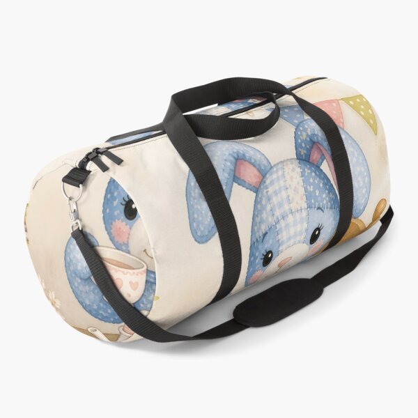 Item preview, Blue Patchwork Bunny Tea Party designed and sold by Shelley Loewnau-Jones Studio.