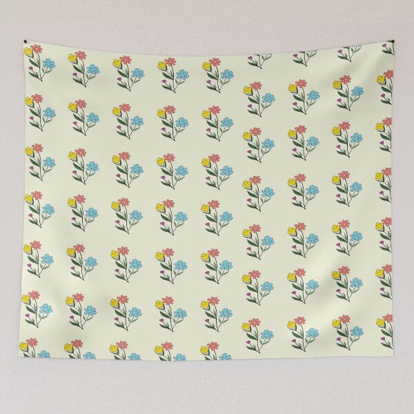 Item preview, Retro Ditsy Floral Pattern Cute Cream Wildflowers designed and sold by AjjimaJKM.