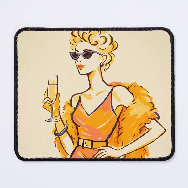 Item preview, Vintage Glam Lady with Champagne designed and sold by ArtByBoya.