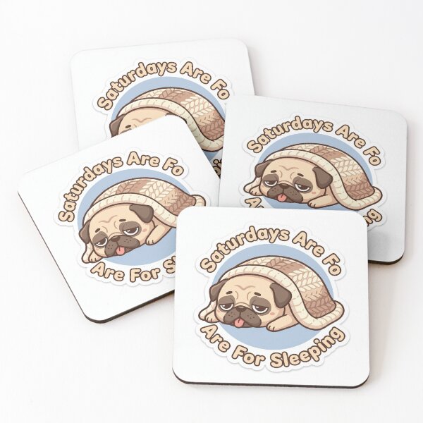 Item preview, Saturdays Are For Sleeping Cute Pug Sticker designed and sold by Stekooo.