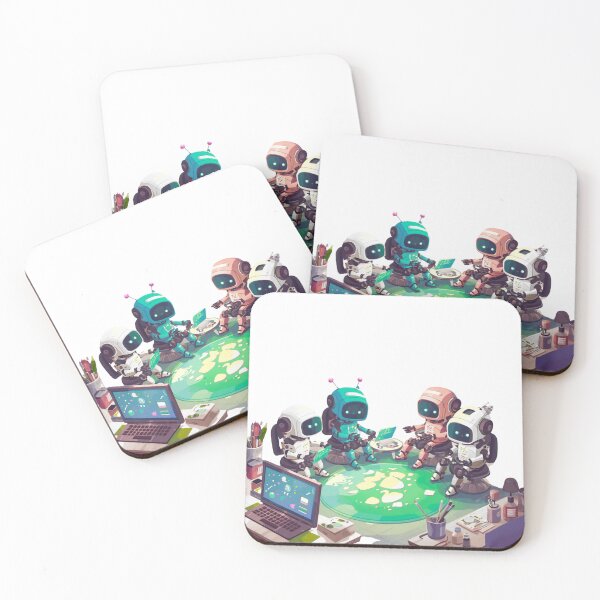 Item preview, Rec Room AI Robot Creative Team | Cute Future Tech Workspace Illustration designed and sold by Vvmd.