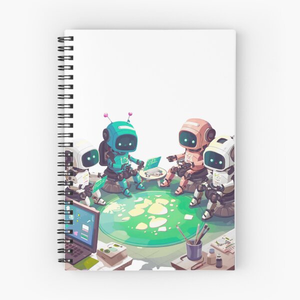 Item preview, Rec Room AI Robot Creative Team | Cute Future Tech Workspace Illustration designed and sold by Vvmd.