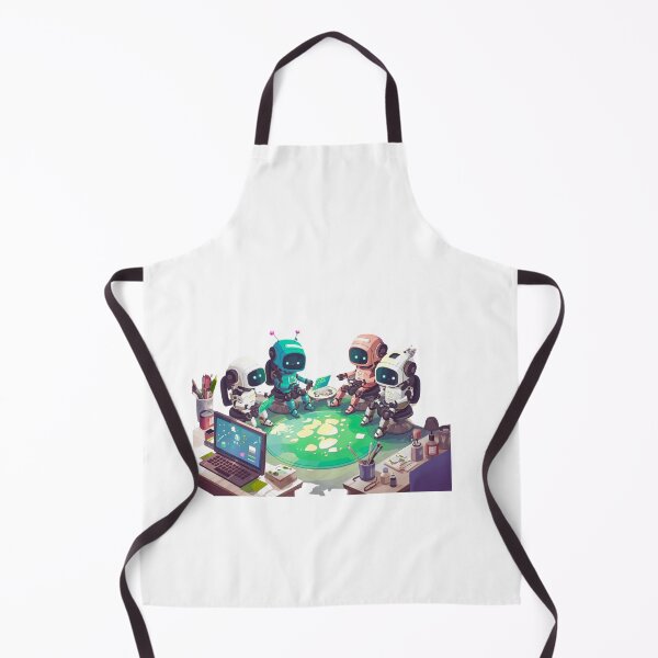 Item preview, Rec Room AI Robot Creative Team | Cute Future Tech Workspace Illustration designed and sold by Vvmd.