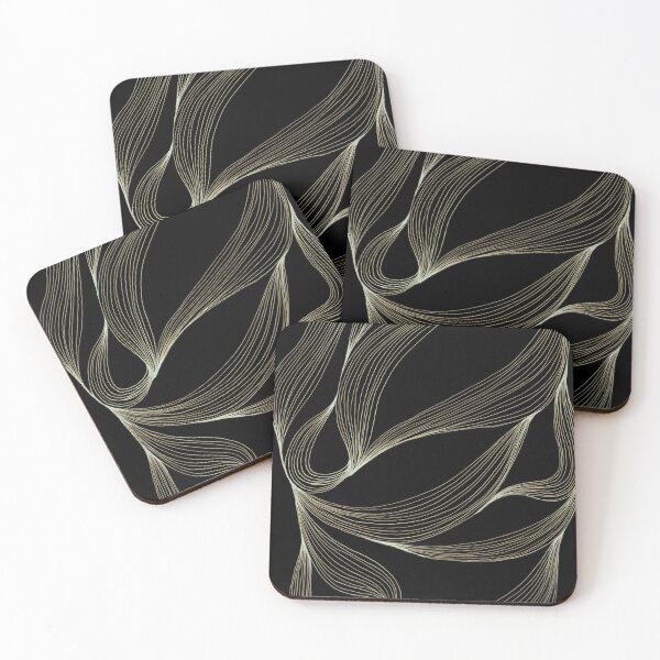 Item preview, Gold Ribbon Flow — Minimalist Black and Gold Abstract designed and sold by SaharArtwork.
