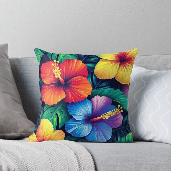 Item preview, Summer Tropical Flowers And Palm Leaves Digital Art designed and sold by DEC02.