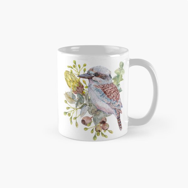 Item preview, Australian Kookaburra Watercolour Illustration with Native Florals designed and sold by Sketchbook Designs.