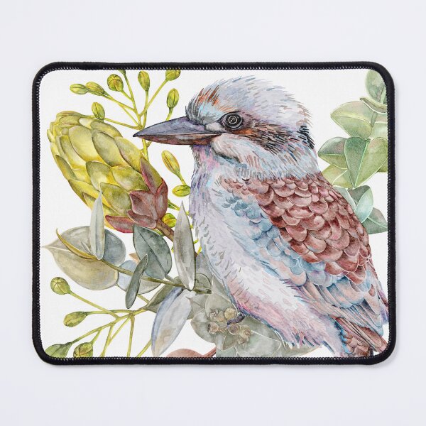 Item preview, Australian Kookaburra Watercolour Illustration with Native Florals designed and sold by Sketchbook Designs.