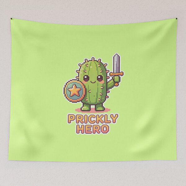 Item preview, Prickly Hero - Cute Pixel Art Cactus Knight designed and sold by PotionPixelArt.