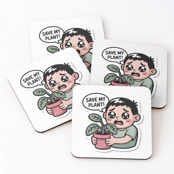 Item preview, Anxious Plant Parent Sticker - Cute Worried Gardener Hugging Dying Plant Kawaii designed and sold by AVACL0.