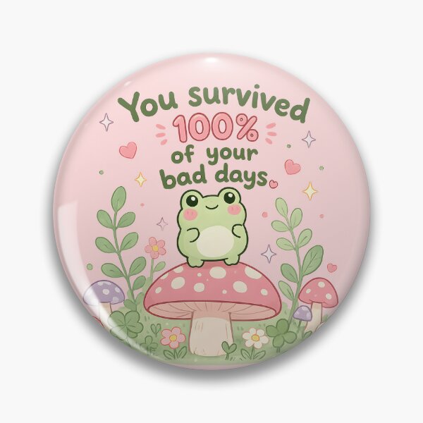 Item preview, You Survived One Hundred Percent of Your Bad Days Cute Positive Motivational Typography Design designed and sold by ArtsyGlaze.