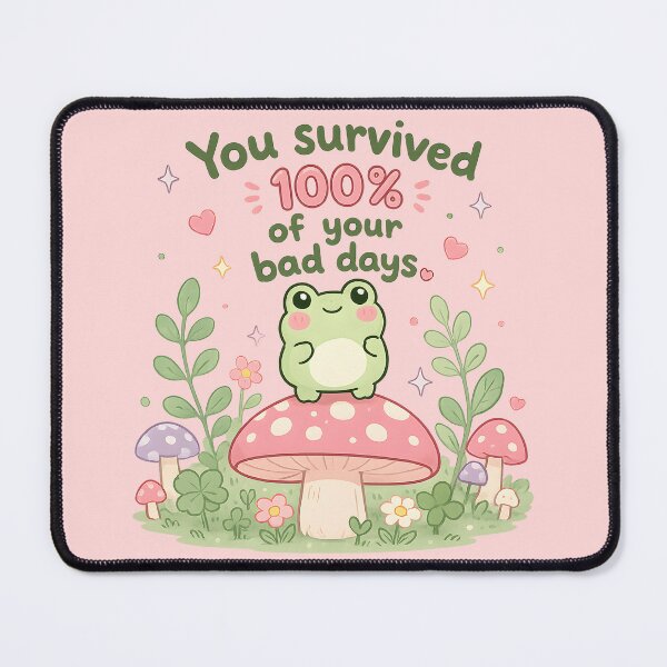 Item preview, You Survived One Hundred Percent of Your Bad Days Cute Positive Motivational Typography Design designed and sold by ArtsyGlaze.