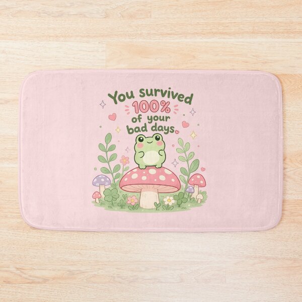 Item preview, You Survived One Hundred Percent of Your Bad Days Cute Positive Motivational Typography Design designed and sold by ArtsyGlaze.
