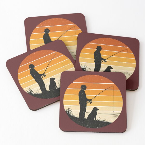 Item preview, Vintage Fishing Sunset – Dog Dad & Fisherman Gift designed and sold by MeatyTees.