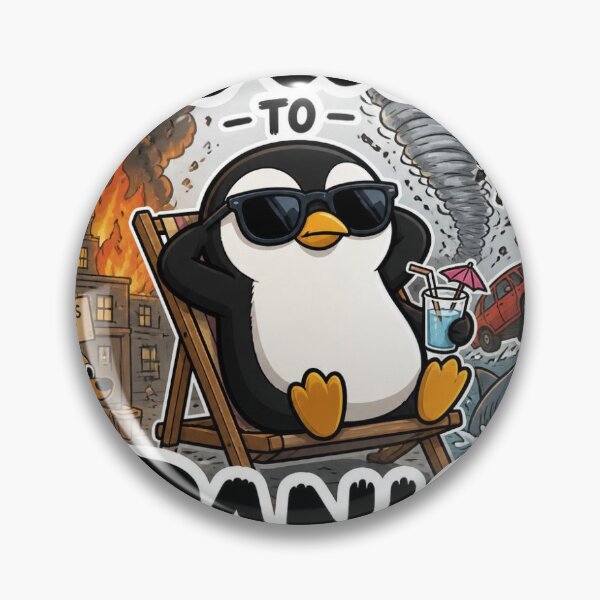 Item preview, Too Cool To Panic – Funny Penguin Sunglasses Sticker designed and sold by redblink store.