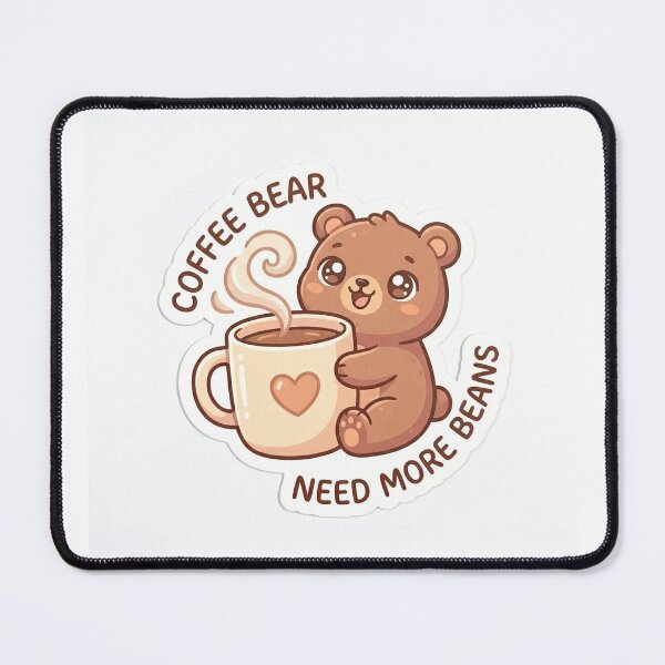 Item preview, Coffee Bear Need More Beans Cute Kawaii Sticker designed and sold by Stekooo.