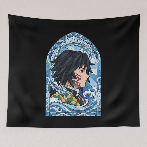 Item preview, Giyu Tomioka Demon Slayer Water Dragon Stained Glass designed and sold by mildaclairmo.