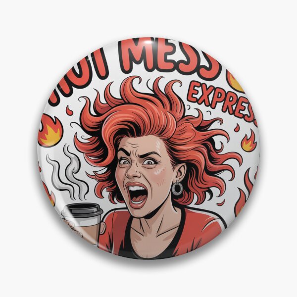 Item preview, Hot Mess Express Sticker - Chaotic Coffee Woman Funny Cartoon Sticker designed and sold by AVACL0.