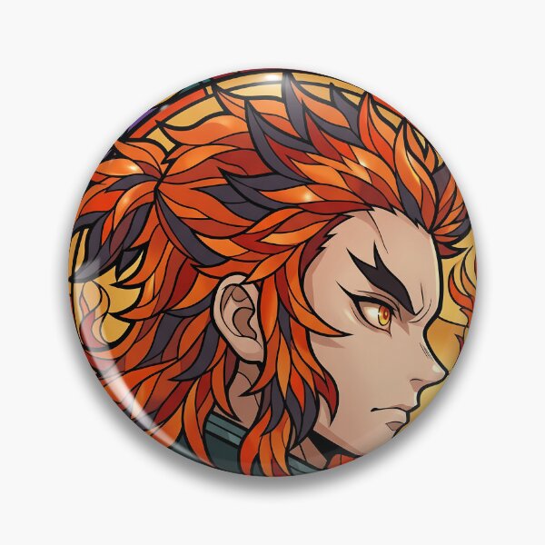 Item preview, Kyojuro Rengoku Demon Slayer Fire Halo Stained Glass designed and sold by mildaclairmo.