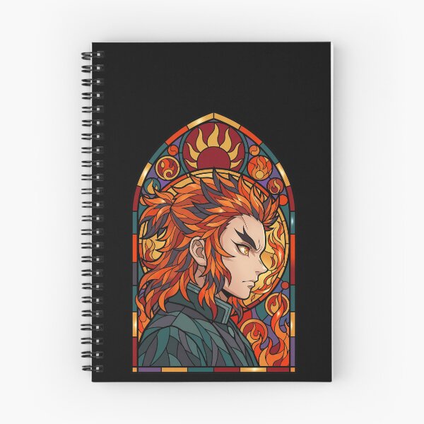 Item preview, Kyojuro Rengoku Demon Slayer Fire Halo Stained Glass designed and sold by mildaclairmo.