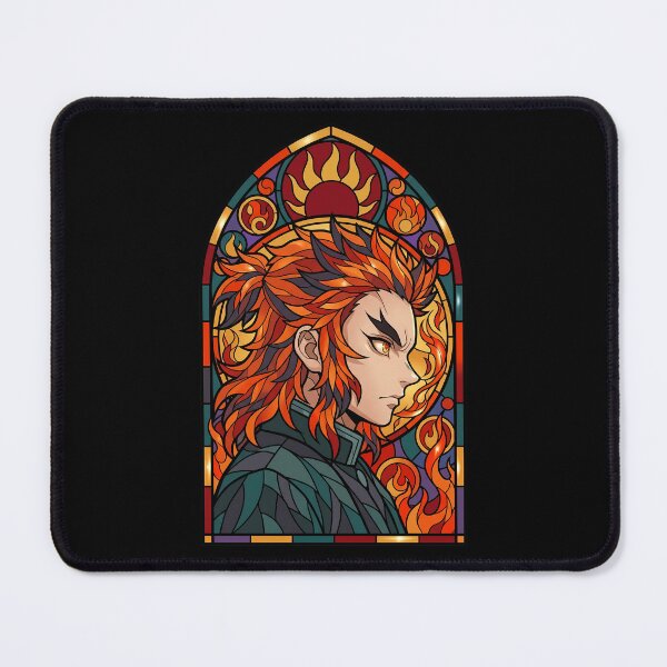 Item preview, Kyojuro Rengoku Demon Slayer Fire Halo Stained Glass designed and sold by mildaclairmo.