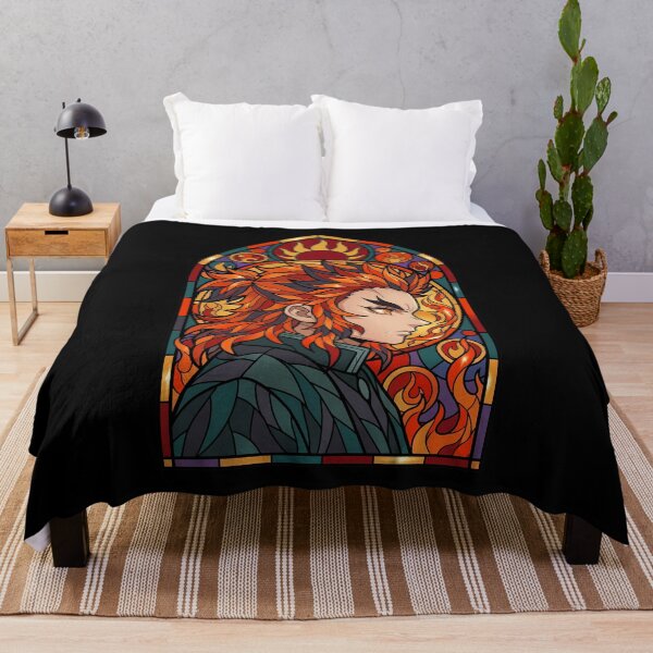 Item preview, Kyojuro Rengoku Demon Slayer Fire Halo Stained Glass designed and sold by mildaclairmo.