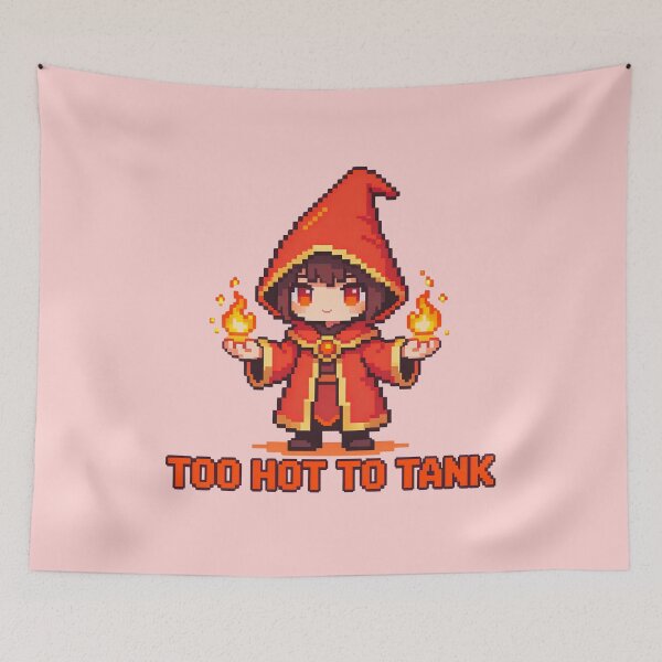 Item preview, Too Hot To Tank - Cute Pixel Art Fire Mage designed and sold by PotionPixelArt.
