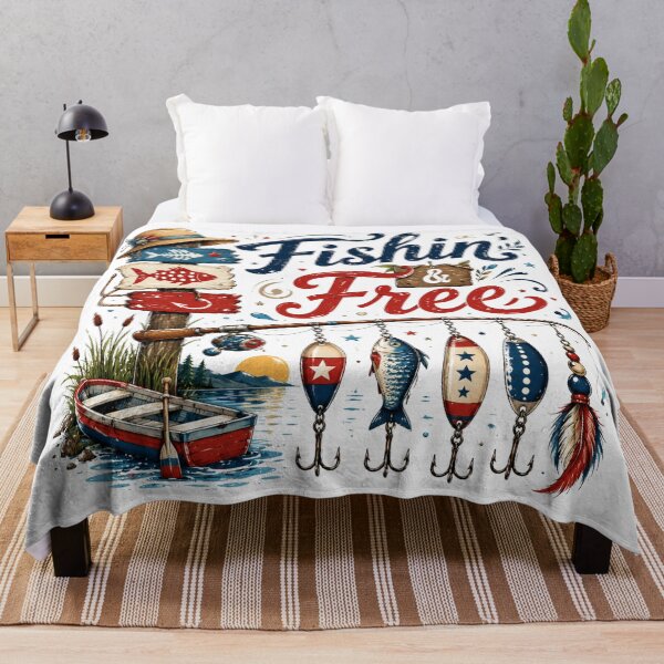 Item preview, A charming Patriotic Fishin & Free designed and sold by BackwoodsFeral.