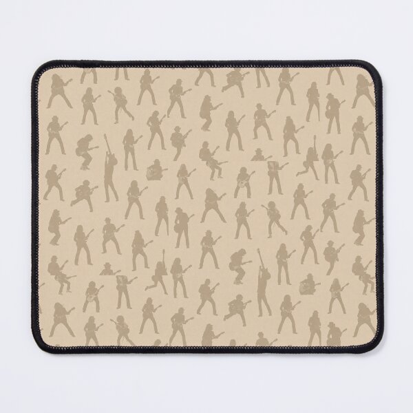 Item preview, Vintage Guitarist beige Silhouette Pattern Wallpaper | Beige Rock Music Background | Seamless Musician Wall Art Print designed and sold by Hookesmode.
