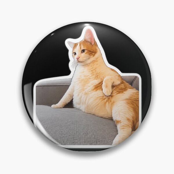Item preview, Funny Fat Cat Lounging Meme Sticker – Chonky Cat Boss Vibes Gift designed and sold by wamdahcreative.