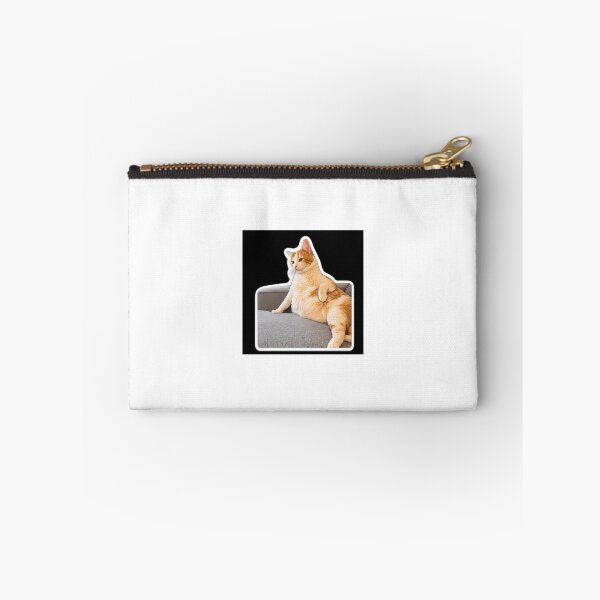 Item preview, Funny Fat Cat Lounging Meme Sticker – Chonky Cat Boss Vibes Gift designed and sold by wamdahcreative.