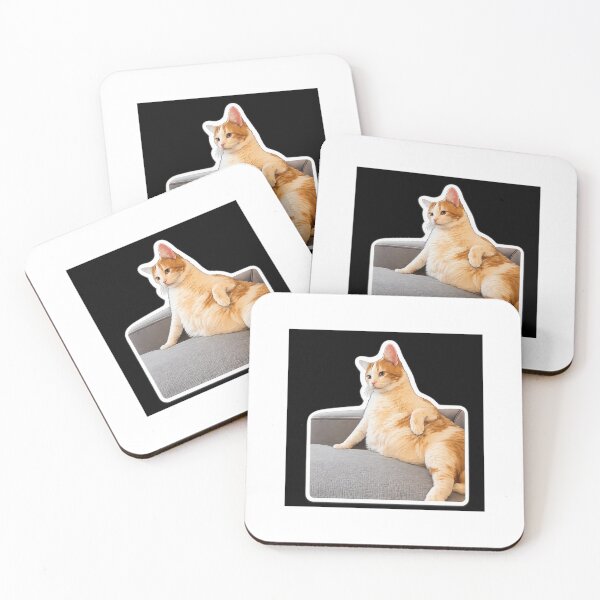 Item preview, Funny Fat Cat Lounging Meme Sticker – Chonky Cat Boss Vibes Gift designed and sold by wamdahcreative.