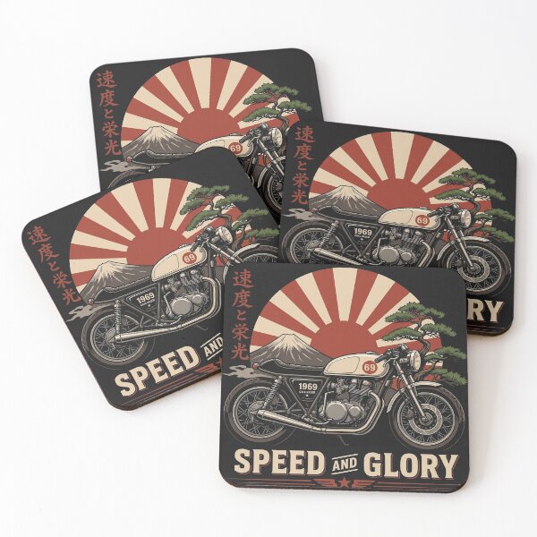 Item preview, Vintage Japanese Cafe Racer Motorcycle designed and sold by IvoryArtDesign.
