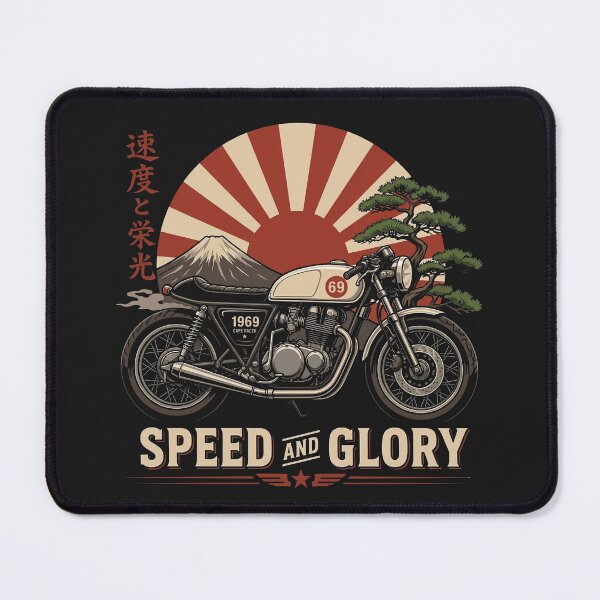 Item preview, Vintage Japanese Cafe Racer Motorcycle designed and sold by IvoryArtDesign.