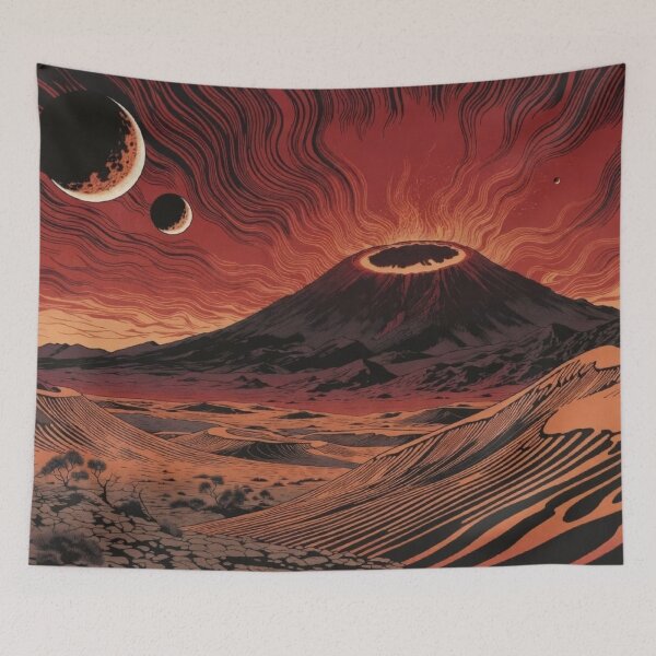 Item preview, Mars volcanic eruption | Dramatic red planet landscape  designed and sold by Joammiyon.