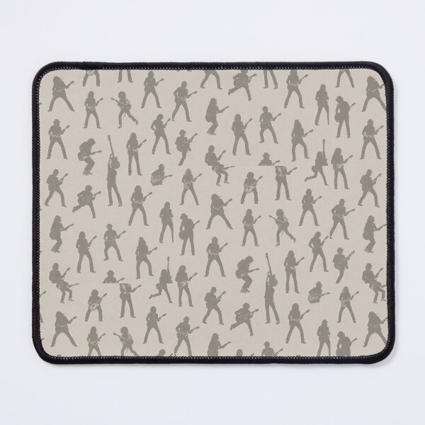 Item preview, Vintage Guitarist grey Silhouette Pattern Wallpaper | Beige Rock Music Background | Seamless Musician Wall Art Print designed and sold by Hookesmode.