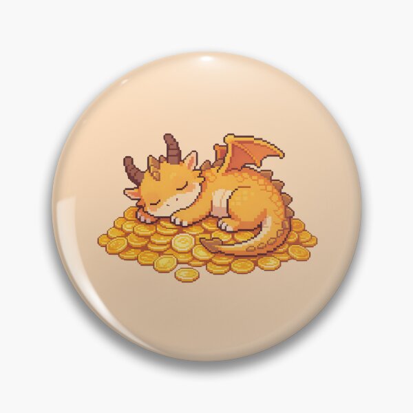 Item preview, Cute Pixel Art Sleeping Dragon - Kawaii Golden Hoard designed and sold by PotionPixelArt.